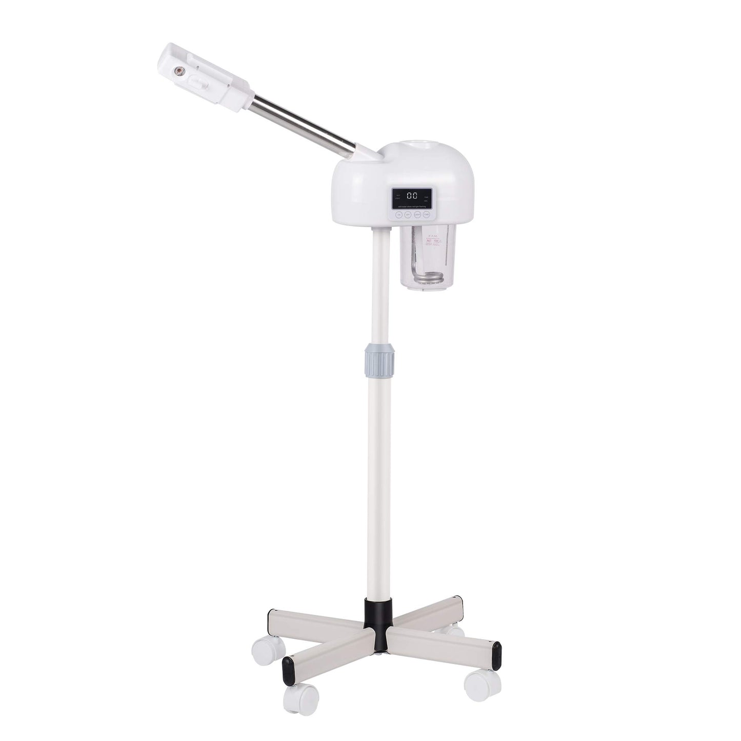 Professional Facial Steamer, Hot Mist Spray & Ozone, LCD Touch Screen & Timer Function, 600CC Large Capcity Water Jag, SPA at Home, White