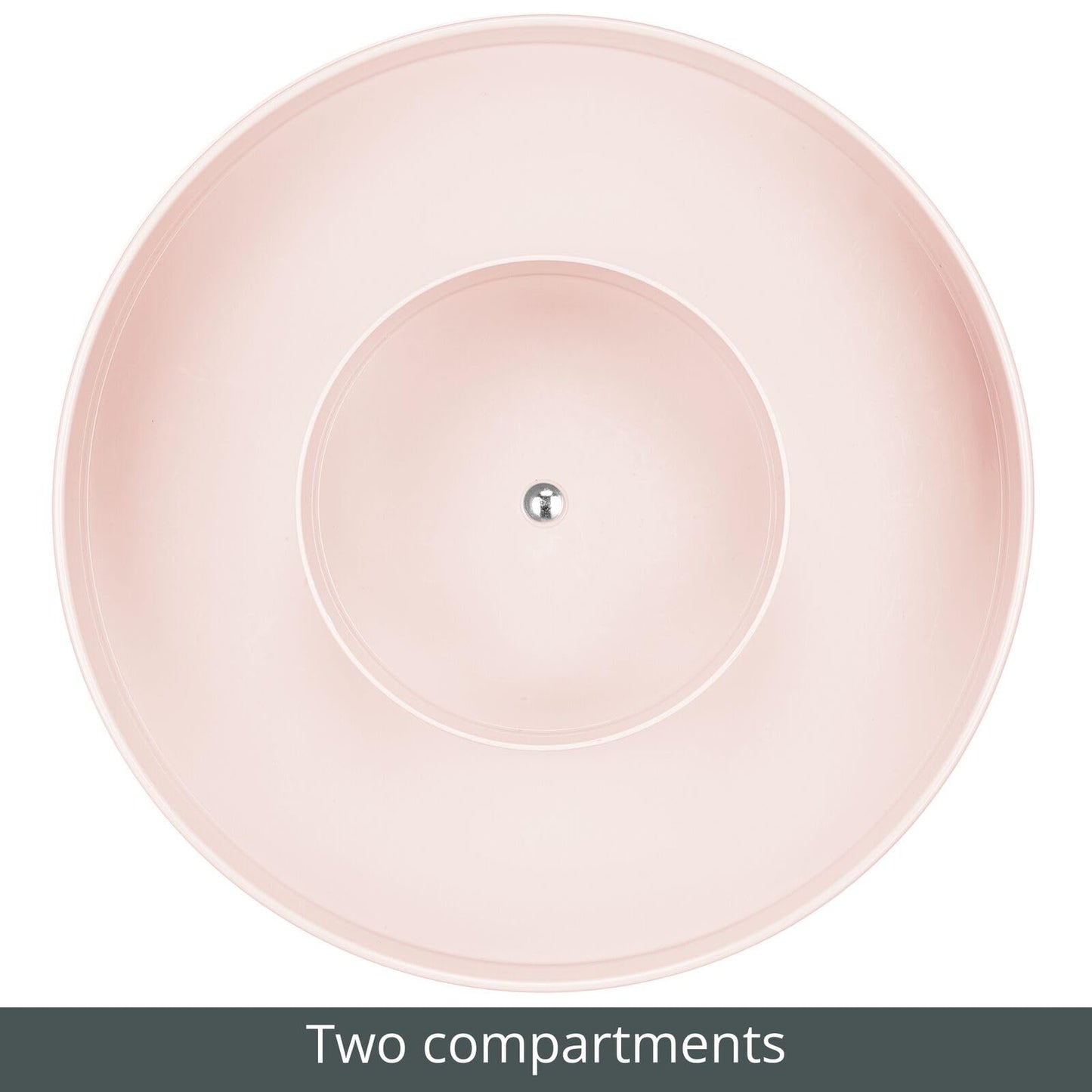 mDesign Plastic Lazy Susan Round Turntable Storage Tray - Rotating Organizer for Makeup, Cosmetics, Nail Polish, Vitamins, Shaving Kits, Hair Spray, Medical Supplies, First Aid - Light Pink/Blush