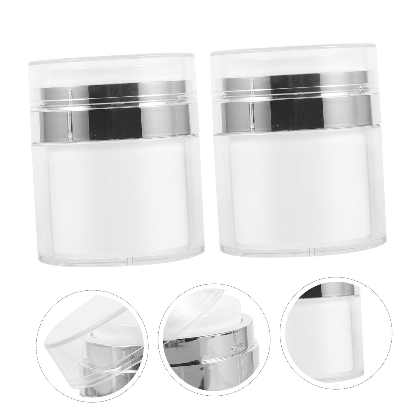 6 Pcs Press Cream Jar Airless Lotion Dispenser Airless Pump Jars Airless Lotion Bottle Refillable Airless Lotion Jar Cream Sub Bottle Sample Container Pot Airless Pump Bottle/1249