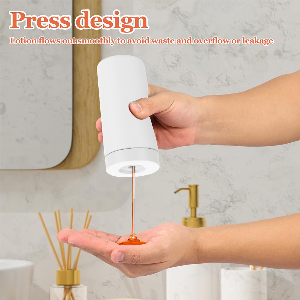 Dish Soap Dish Dispenser, Silicone Squeeze Washing Up Liquid and Hand Soap Refillable Bottles, 240ml Refillable Dishwashing Liquid Dispensing(Color:White)