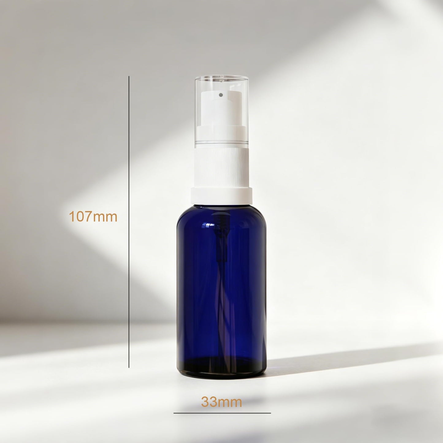 12pack 30ml Empty Refillable Glass Pump Bottle, 1oz Blue Lotion Cream Essential Oil Shampoo Dispenser Travel Cosmetic Small Container (30ml Blue 12pcs)