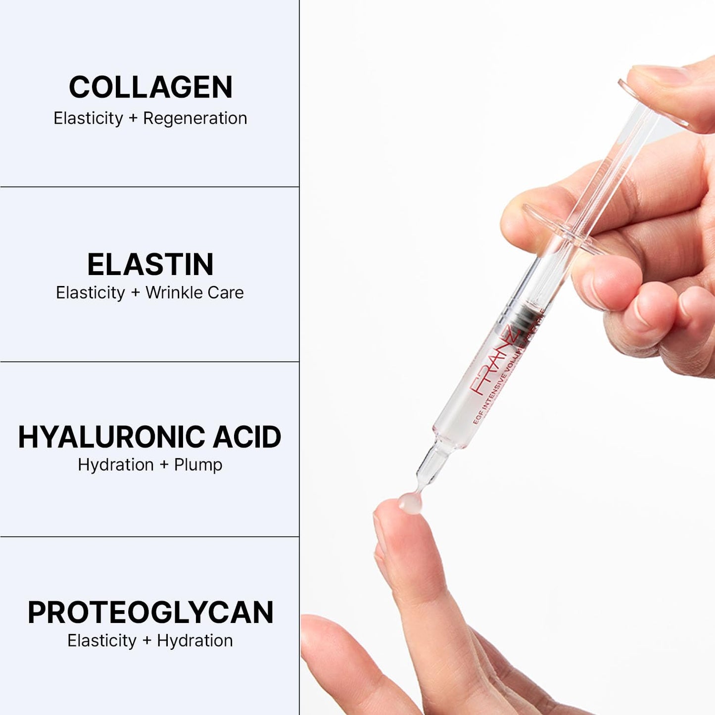 FRANZ Skincare Vegan EGF Intensive Volume Ampoule for Face - Pure 10ppm EGF Peptide Serum for Firming, Wrinkle Care & Daily Skin Revitalization - Clean K-Beauty (1ml, 0.034 fl. oz.)