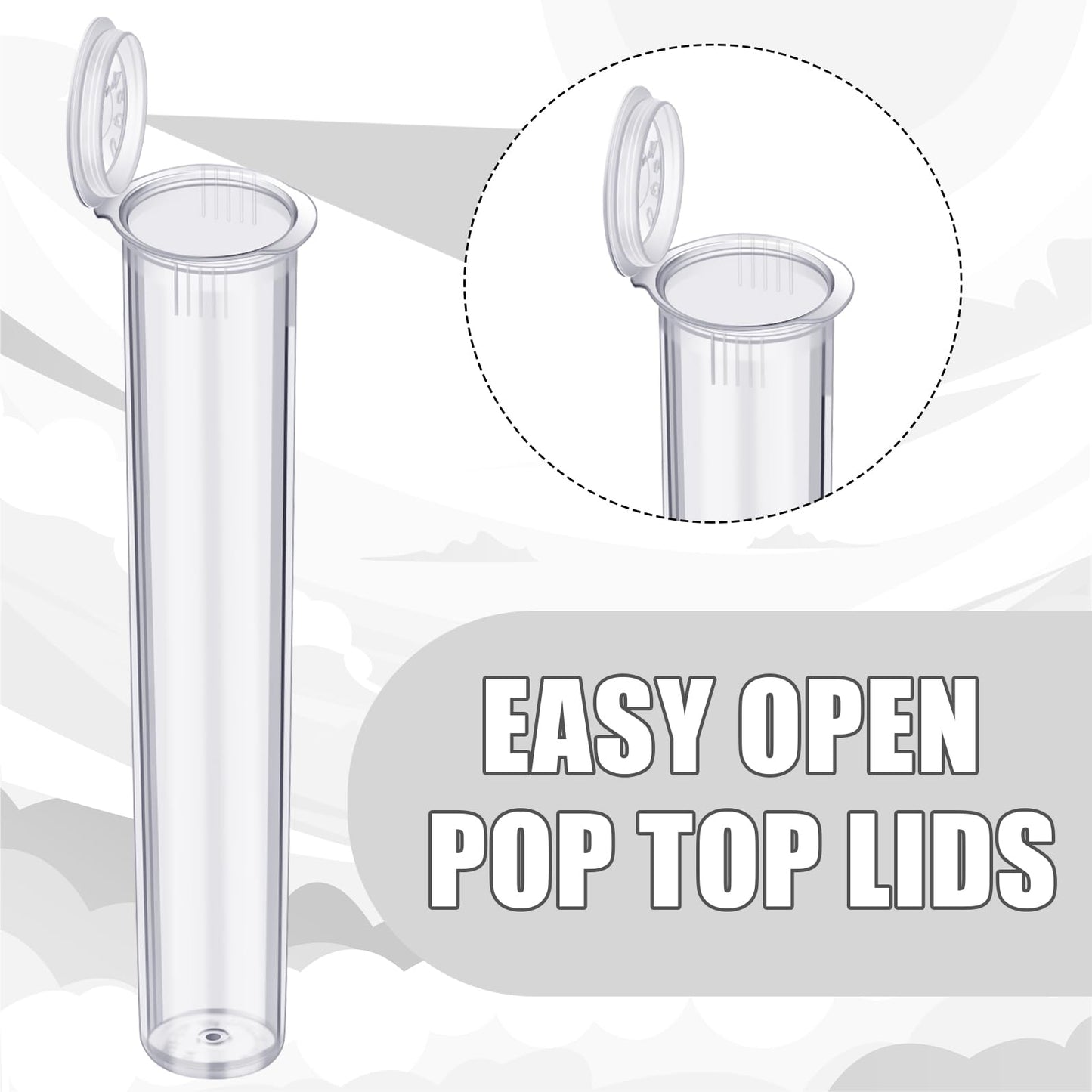 Frienda 450 Pcs Clear 116 mm Plastic Tube Container with Lids Bulk Waterproof Sealing Container with Lids