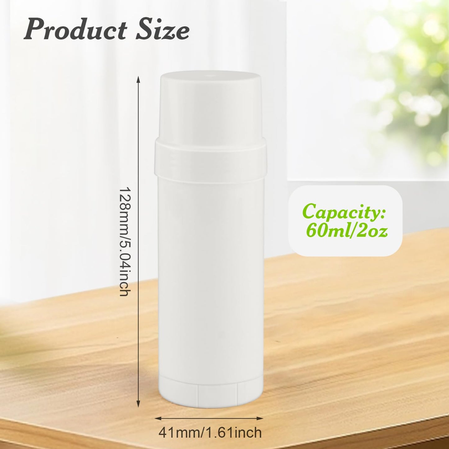 Mirrline 60ml/2oz White Deodorant Containers Plastic Twist Up Filling Bottle Refillable Deodorant Holder Stick for Crayon Lip Balm Chapstick Sunscreen Lotion Bar - 12 Pack
