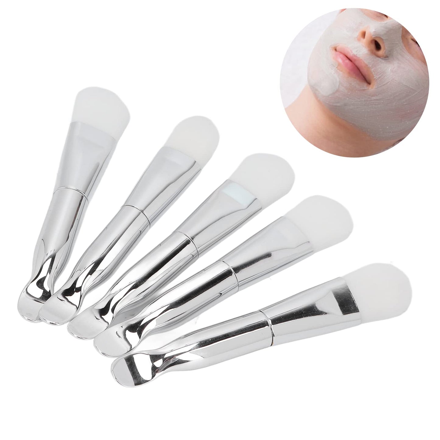 ZJchao Face Mask Brush, 5pcs Double Ended Mud Mask Applicator Face Mask Applicator Face Mask Brush Applicator with Fiber and ABS for Sleeping Mask Mud Mask Application DIY Needs