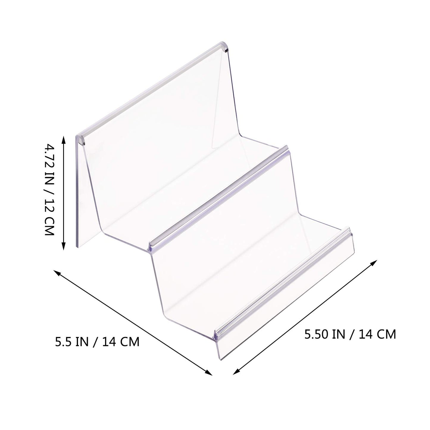 DOITOOL Clear Acrylic Purse Display Stand Holder Wallet Stand 2 Tier Handbag Purse Display Stand Glasses Holder Jewelry Display Riser Shelf for Home Decoration and Organizer