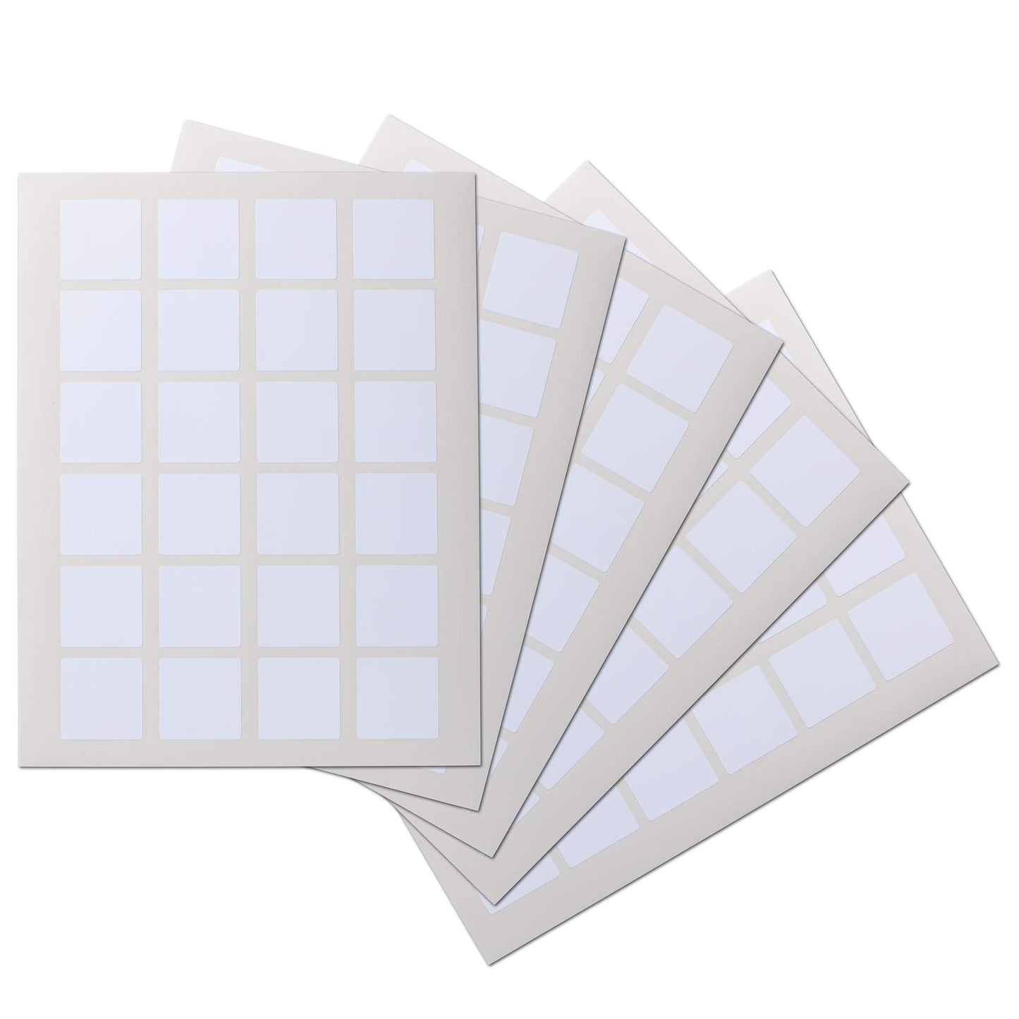 Crinklee Waterproof Essential Oil Labels, 120 Squares, 1.5x1.5 Inches, Rounded Corners, Oil Proof, Highly Durable Blank Stickers