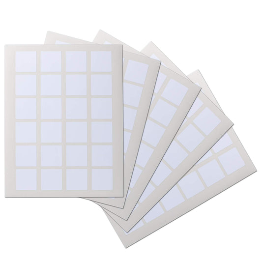 Crinklee Waterproof Essential Oil Labels, 120 Squares, 1.5x1.5 Inches, Rounded Corners, Oil Proof, Highly Durable Blank Stickers