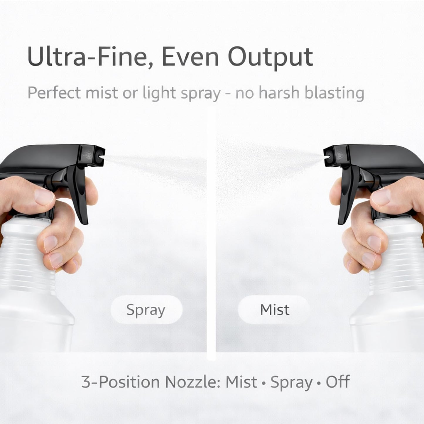 Bar5F Chemical-Resistant Spray Bottle – BPA-Free, Cleaning, Gardening, Hydrogen Peroxide, Rubbing Alcohol, Leak-Proof, Multipurpose, USA (Black (2-Pack) 24-Ounce)