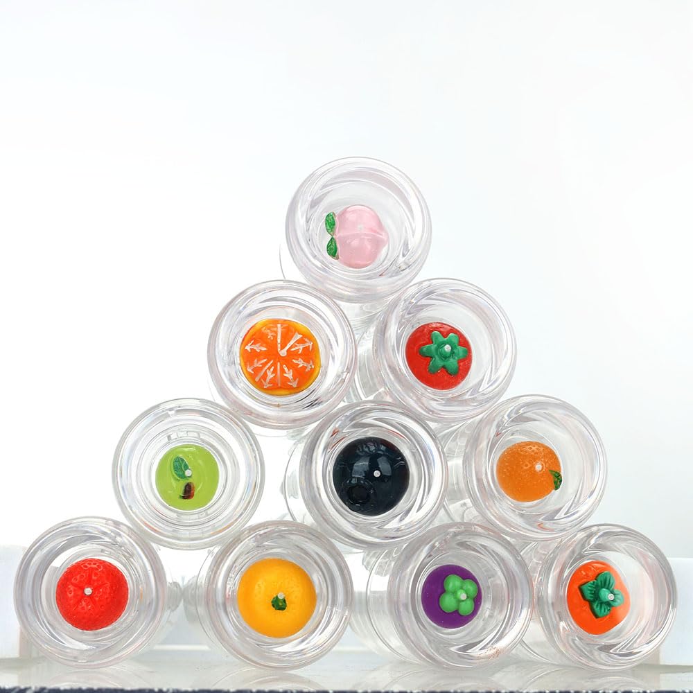 COSIDEA 10pcs 3.5ml 0.12oz Empty Chunky lip gloss tubes with clear wand for lip color Cute Fruit lipgloss tube container