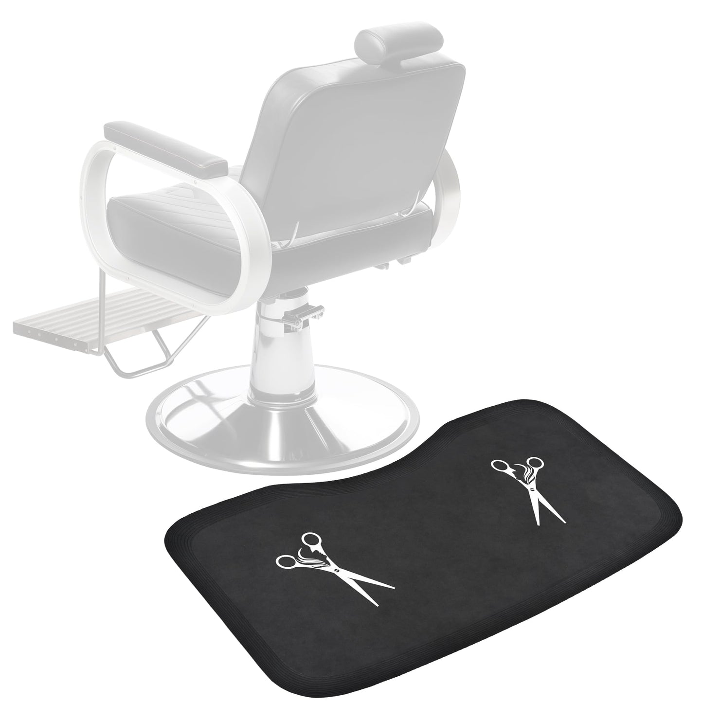Amcomfy Anti Fatigue Salon Mat for Hair Stylist Anti-Slip Antique Series Salon & Barber Shop Chair Floor Mat (17''x32'' x 5/8'',Scissors)