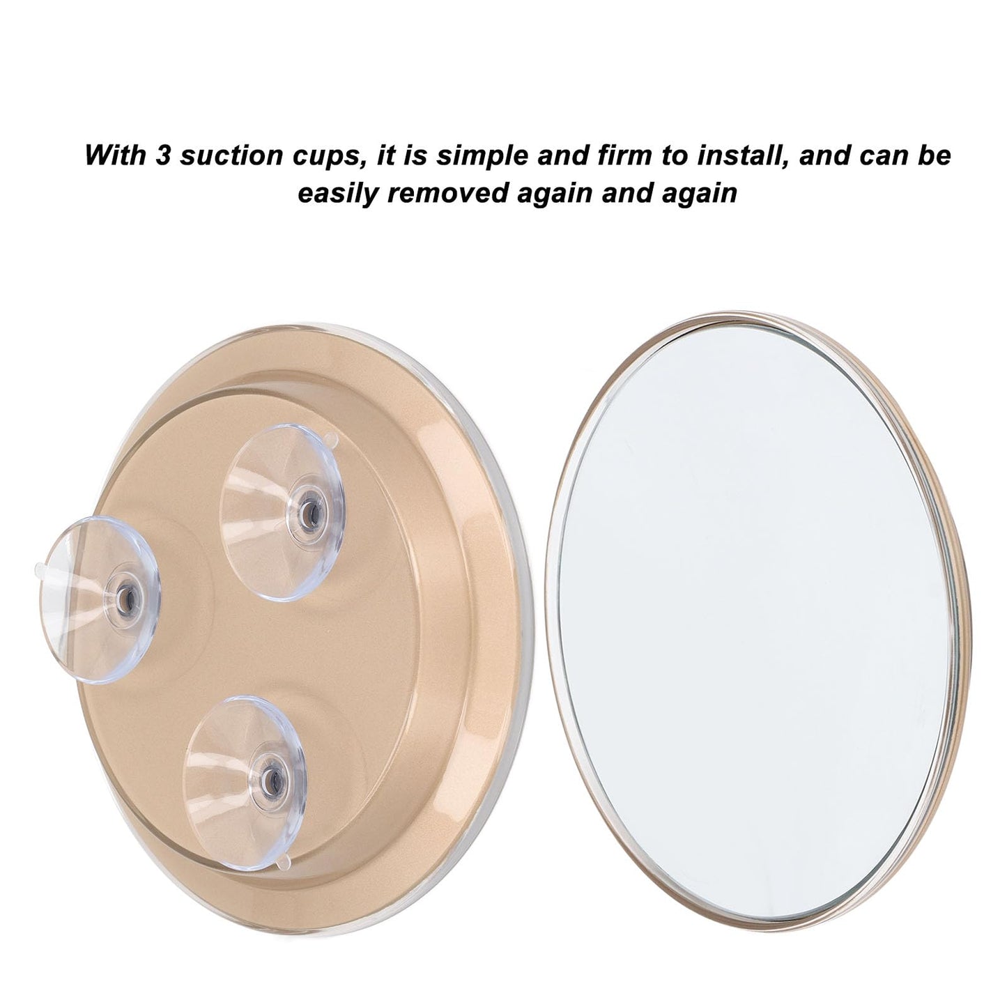 LICAEVEY 30X Magnifying Mirror with Suction Cups, Magnifying Makeup Round Mirror for Travel, 6 Inch (Gold)