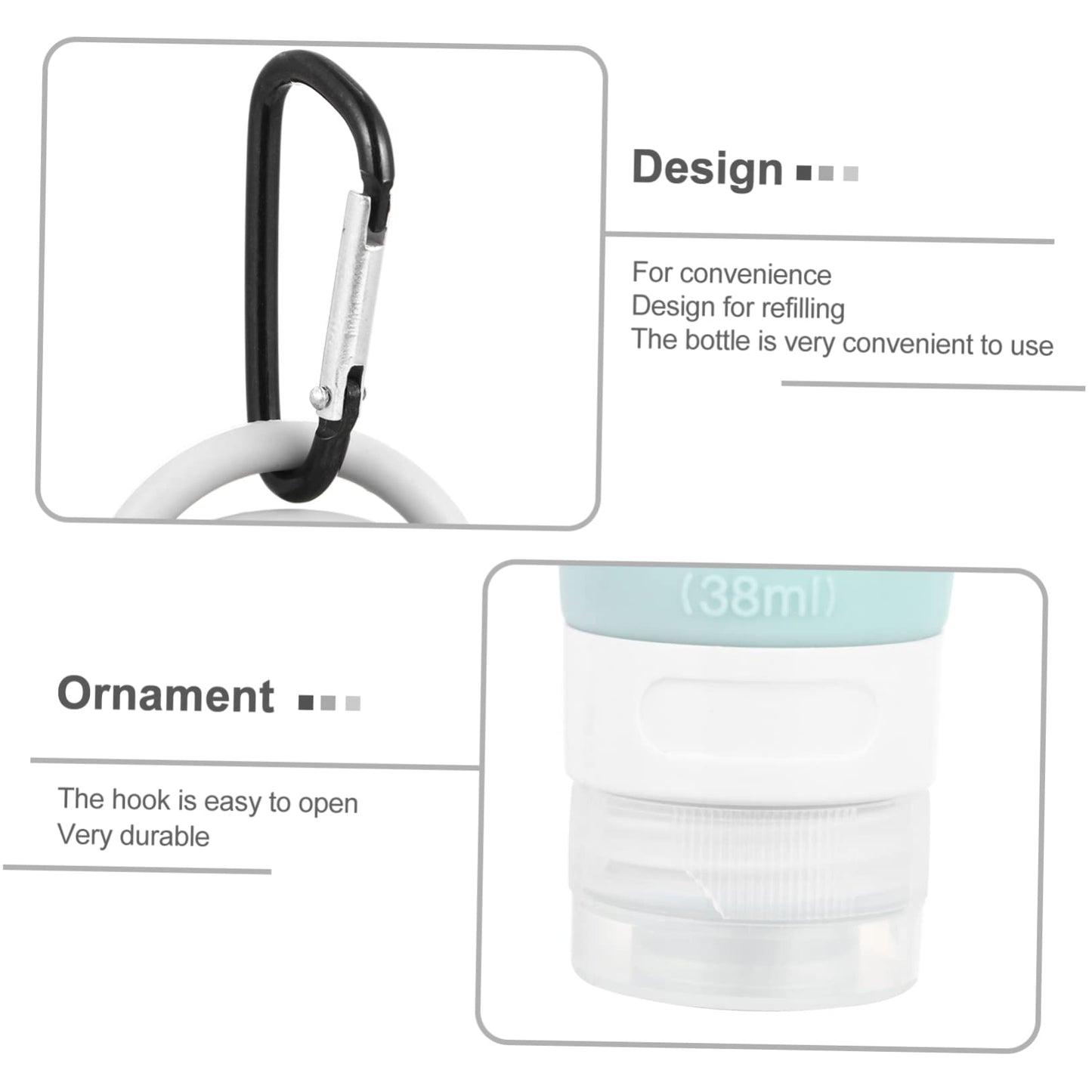 YARNOW 4pcs Packaging Silicone Storage Bottle Mini Plastic Containers Silicone Keychain Mini Travel Bottles Refillable Keychain Bottle Lotion Bottles with Hook Travel Bottle Holder Liquid