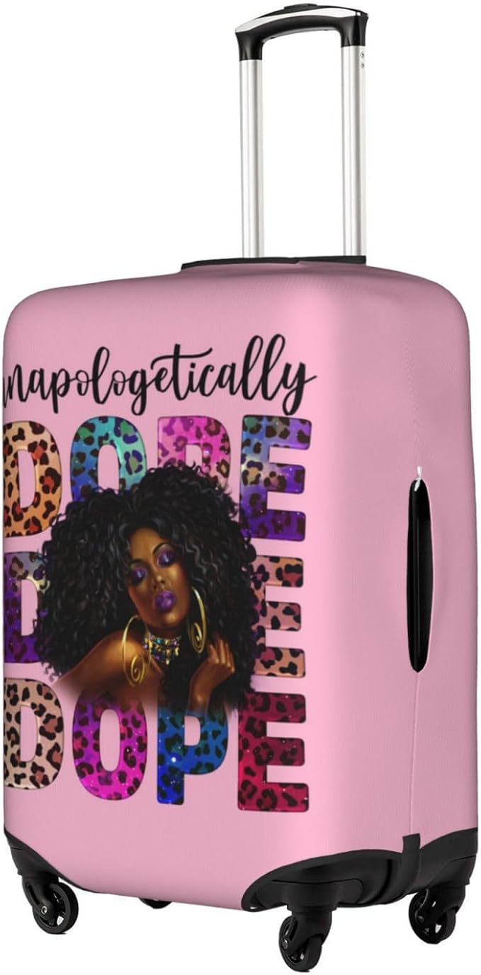 Travel Suitcase Protector African American Girl Elastic Protective Washable Luggage Cover With Concealed Zipper Suitable For 18-32 Inch(XL (for 29-32 inch luggage))