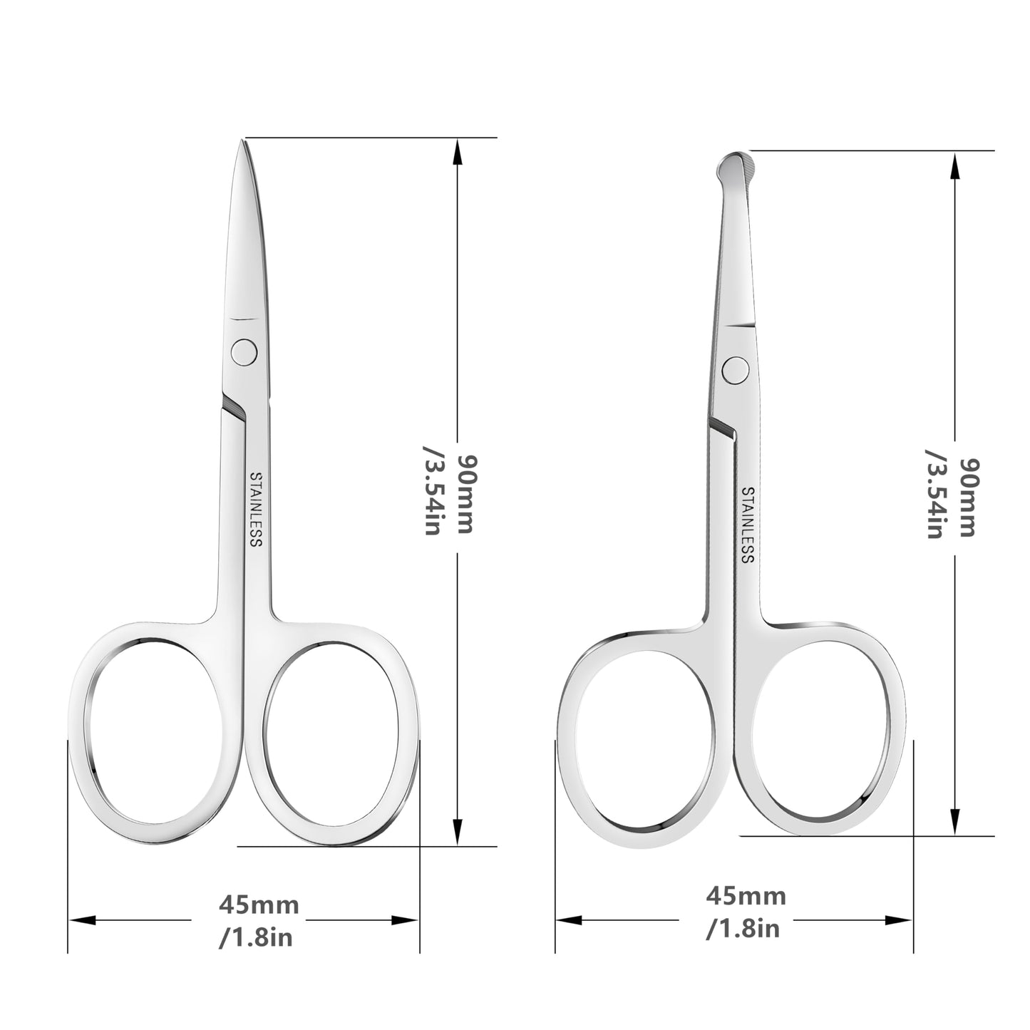 Natzerat 24-Pack Nose Hair Grooming Scissors, Sharp Stainless Steel Manicure Cuticle Scissors with Round tip,Small Scissors Beauty for Men Women Eyebrow,Mustache,Beard Ear Trimming Kit