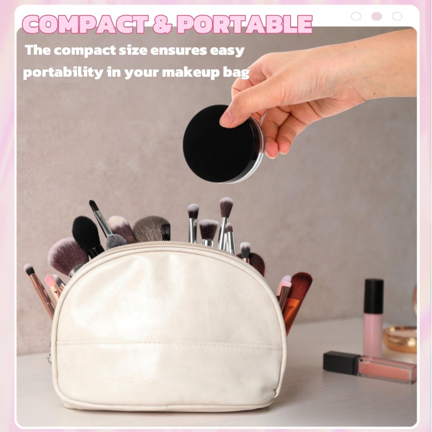 Covzoe 8 Pieces 10g/10ml Loose Powder Containers, No Leak Reusable Plastic Empty Powder Case with Sponge Puff, Compact Makeup Powder Box Cosmetic Jar Refillable with Sifter and Lid for Travel