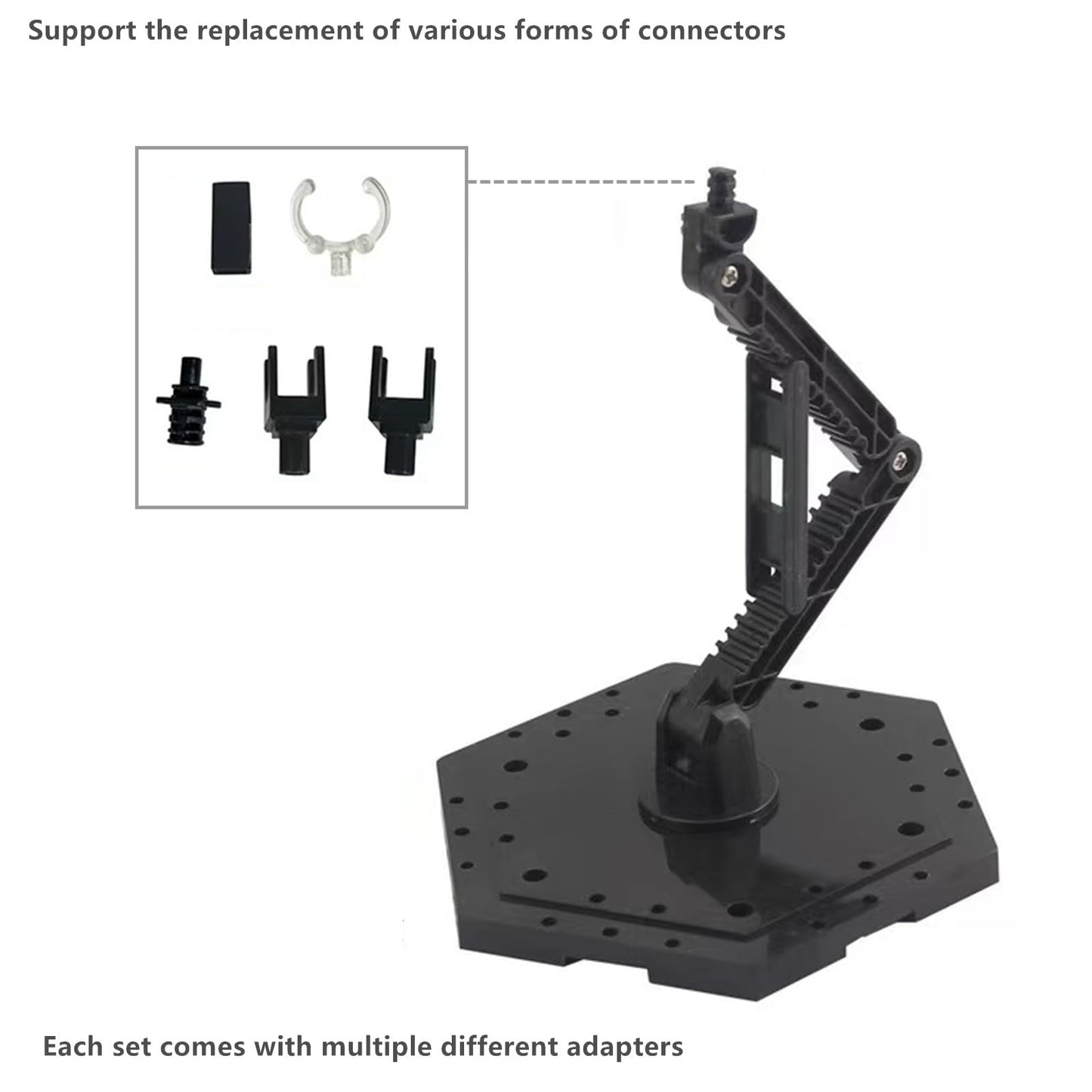 Yarastafu 2-Pieces Model Kit Display Stand and Runner Storage System with Action Base, Suitable for Model Stand and HG, MG and RG Model Character Display Stand，Black.(Combination Set)