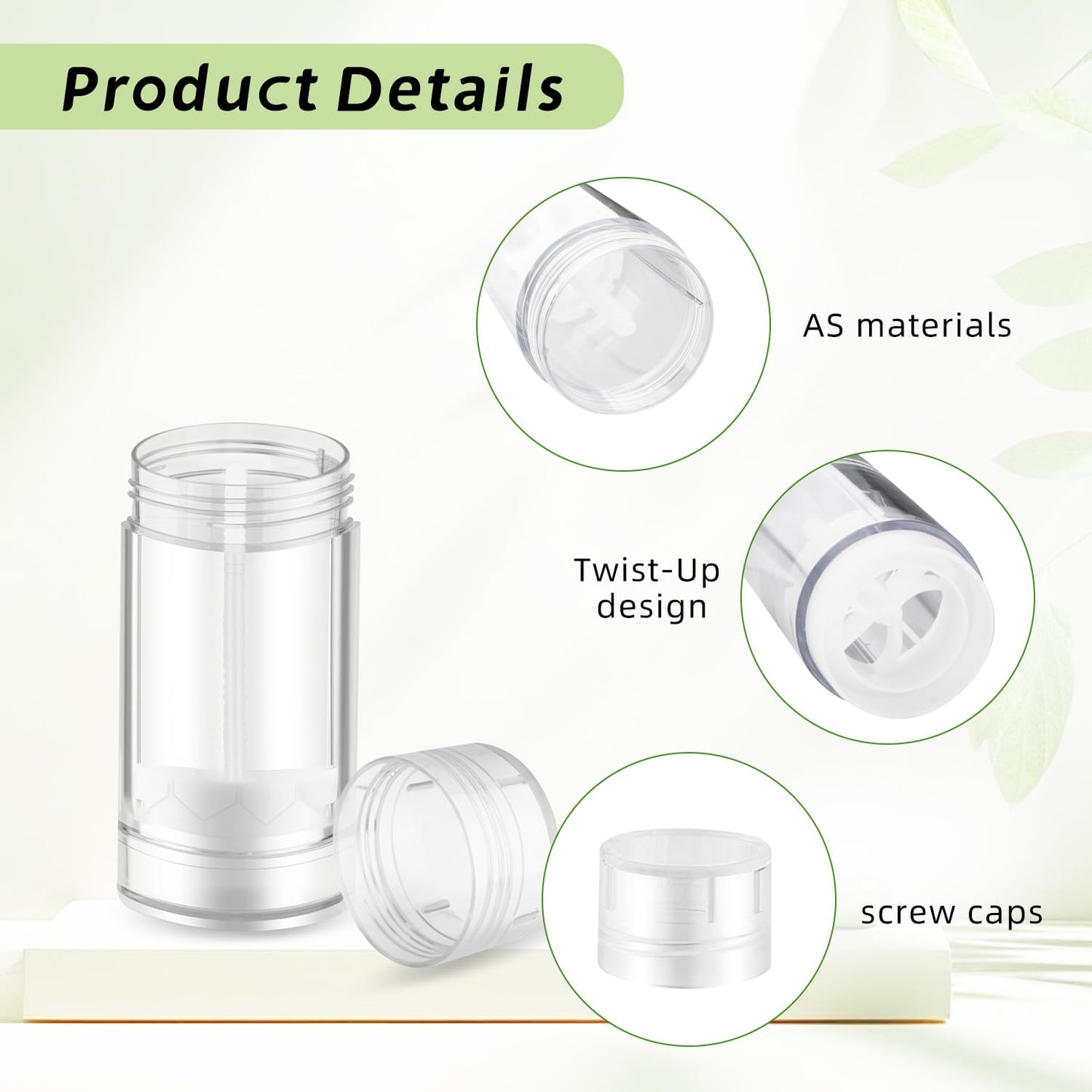 Glasstore 10 Pcs Empty Containers Bottom Fill Tubes Refillable DIY Lip Balm Tubes (clear, 15ml/0.5oz)