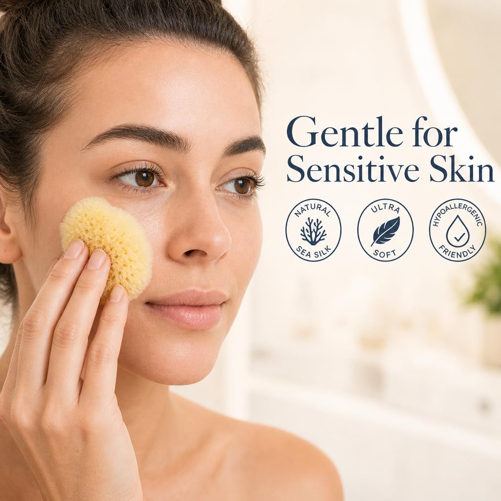 Constantia Beauty® Natural Sea Silk Sponges 12pack, use like Cotton Balls, Cosmetic Grade, Makeup Application Blending & Removal, Face & Eye Cleaning, Size 9pc x1.5"-2.5" 3pc x 2.5"-3" Reuseable Bag