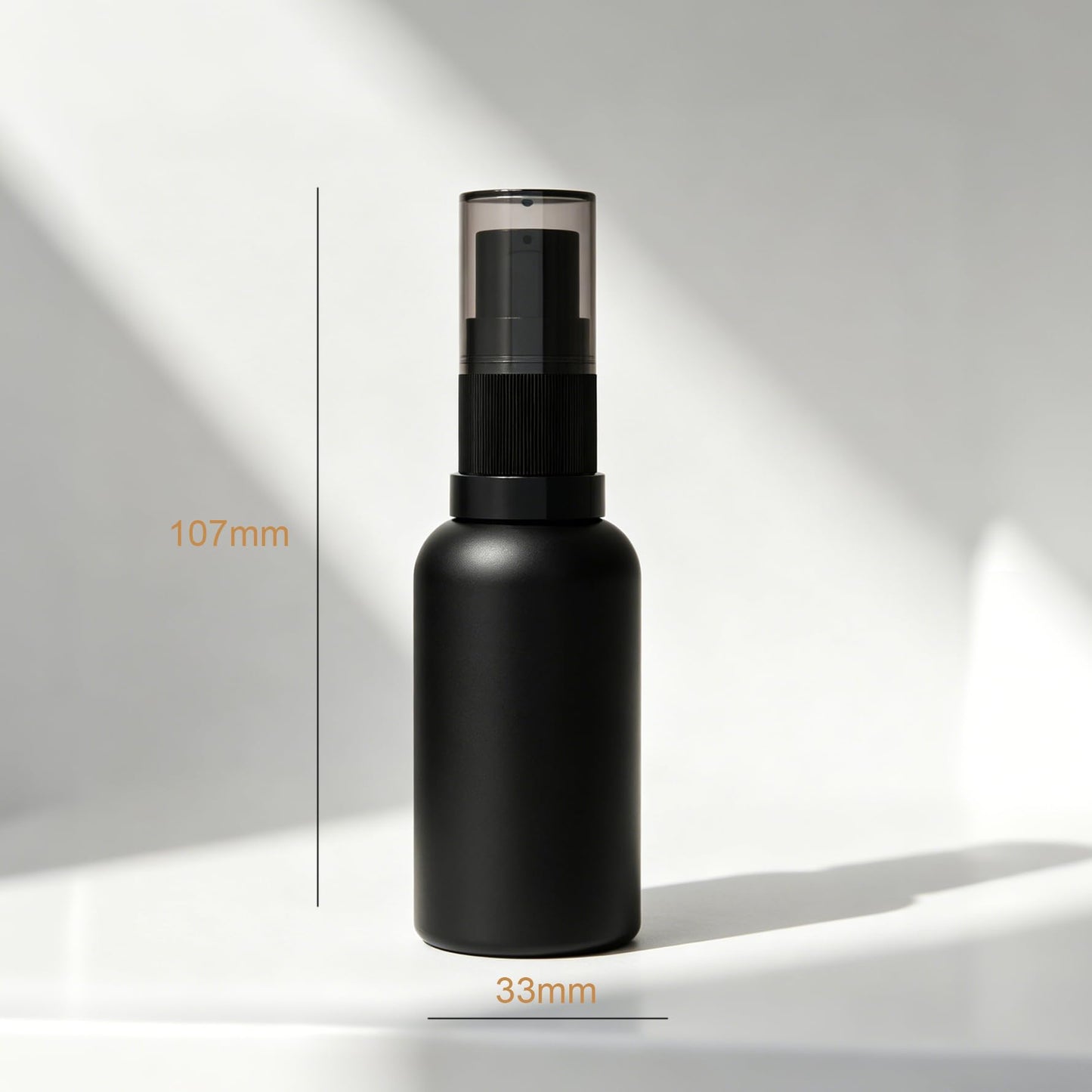 Jagolain 12pack 30ml Empty Refillable Matte Black Glass Pump Bottle, 1oz Lotion Cream Essential Oil Shampoo Dispenser Travel Cosmetic Small Container (30ml black 12pcs)