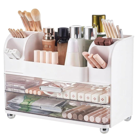 Reflygen Drawer Cosmetic Organizer, Beauty Tool Display Box, Desktop Skin Care Organizer (White)