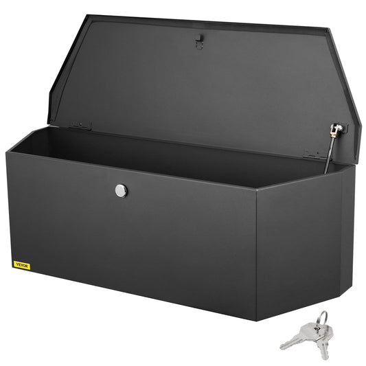 VEVOR Trailer Tongue Box, Heavy Duty Trailer Tongue Tool Box Storage Organizer with Lock & Keys, Utility Tool Chest for Pickup Truck Bed, RV, SUV, Off-Road Vehicle, Steel, 36" x 12" x 12"