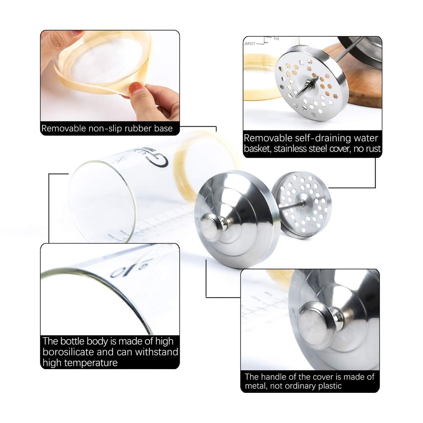 Gusnilo Barber Sanitizer Jar (30 Oz) with Stainless Steel Tray – Ideal for Spa, Salon & Nail Tools