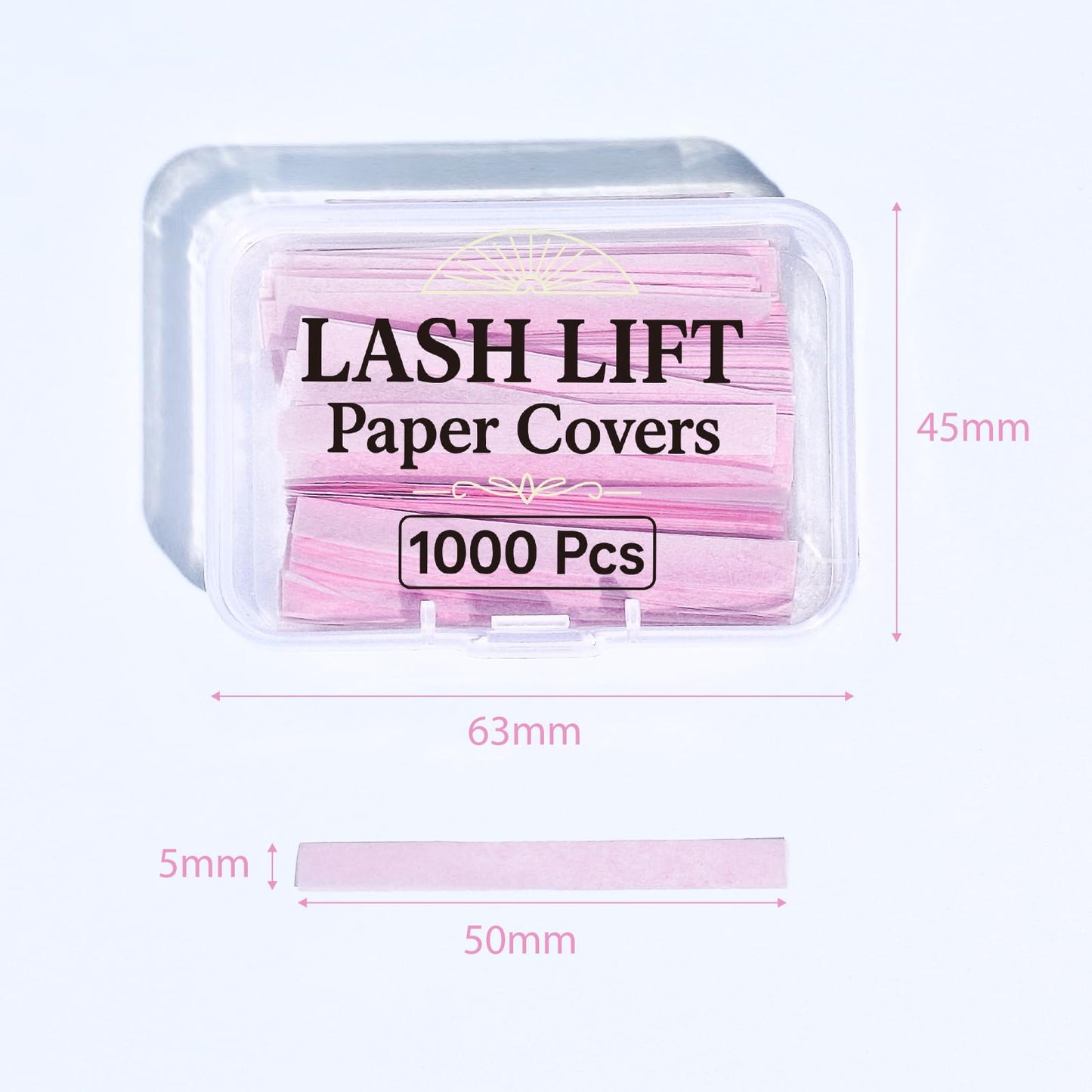 Libeauty Lash Lift Papers Strips 1000PCS - Upgrade for Plasatic Wrap/Lift Ribbon, Easy-to-Use Papers Covers for Perfect Eyelash Perm & Color, Salon & Professional Lash Lift Supplies, Pink, 5mm
