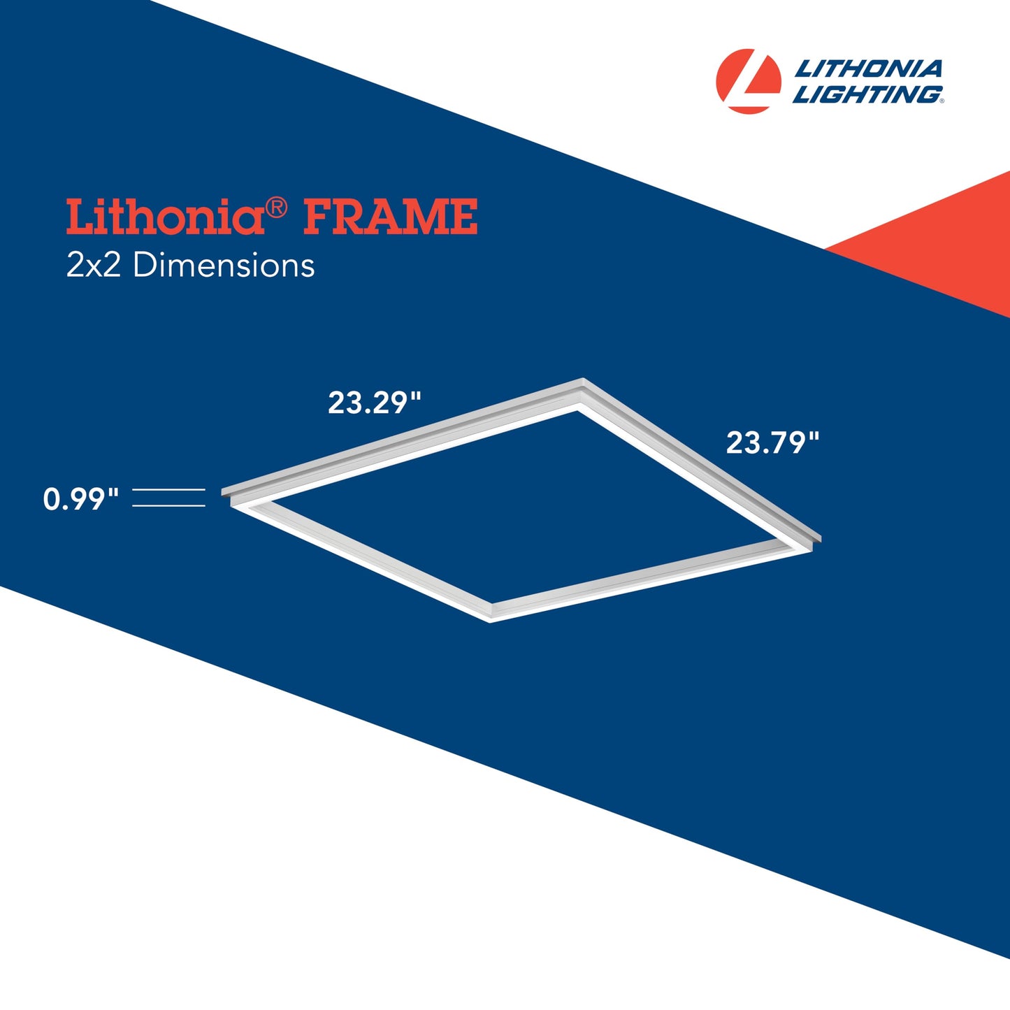 Lithonia Lighting Frame 2x2 LED Lay-in Ceiling Light, 2 ft. x 2 ft. Lighting Fixture for Offices and Classrooms, 3000/4000/5000 Adjustable Lumen Output, 3500K/4000K/5000K Switchable Color Temperature