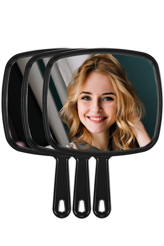 MIRRORNOVA 12.6"L x 9"W Hand Mirror, Handheld Mirror with Handle for Salon, 3pcs