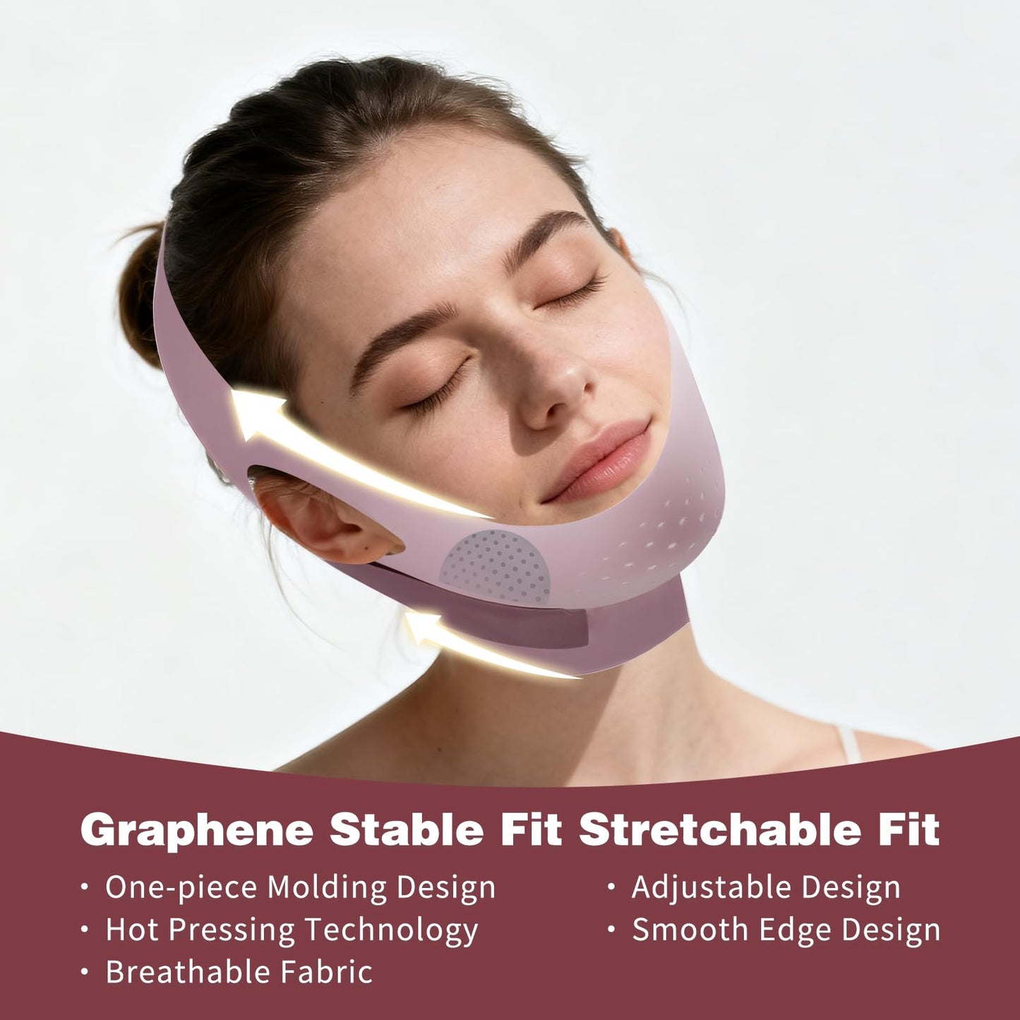 Chin Strap for Sleeping, Graphene Double Chin Reducer Eliminator for Women, Reusable V Line Lifting Mask Face Slimming Strap, Breathable Jawline Exerciser Lifting & Firming Prevent Sagging