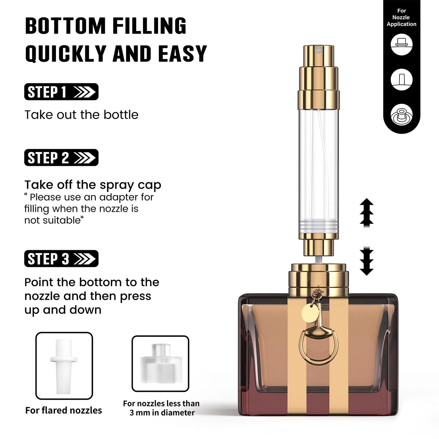3zorqinron 8ML Travel Perfume Refillable Atomizer, Mini Genuine Leather Cologne Sprayer, Protable Pocket Size Empty Fragrance Spray Bottle (Brown)