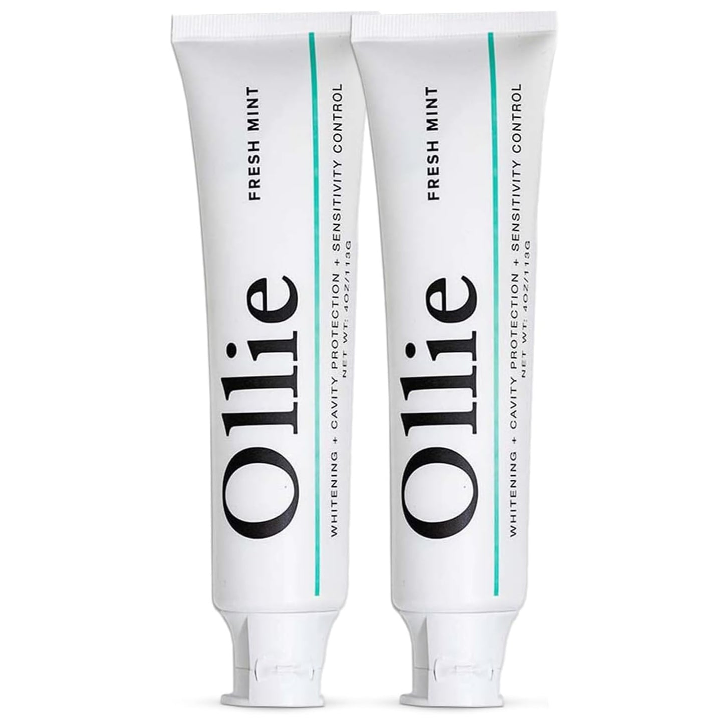 Ollie Fresh Mint Teeth Whitening Toothpaste with Fluoride & Hydroxyapatite — Helps Fight Cavities, Whitens Teeth, and Freshens Breath, (Pack of 2, 8oz)