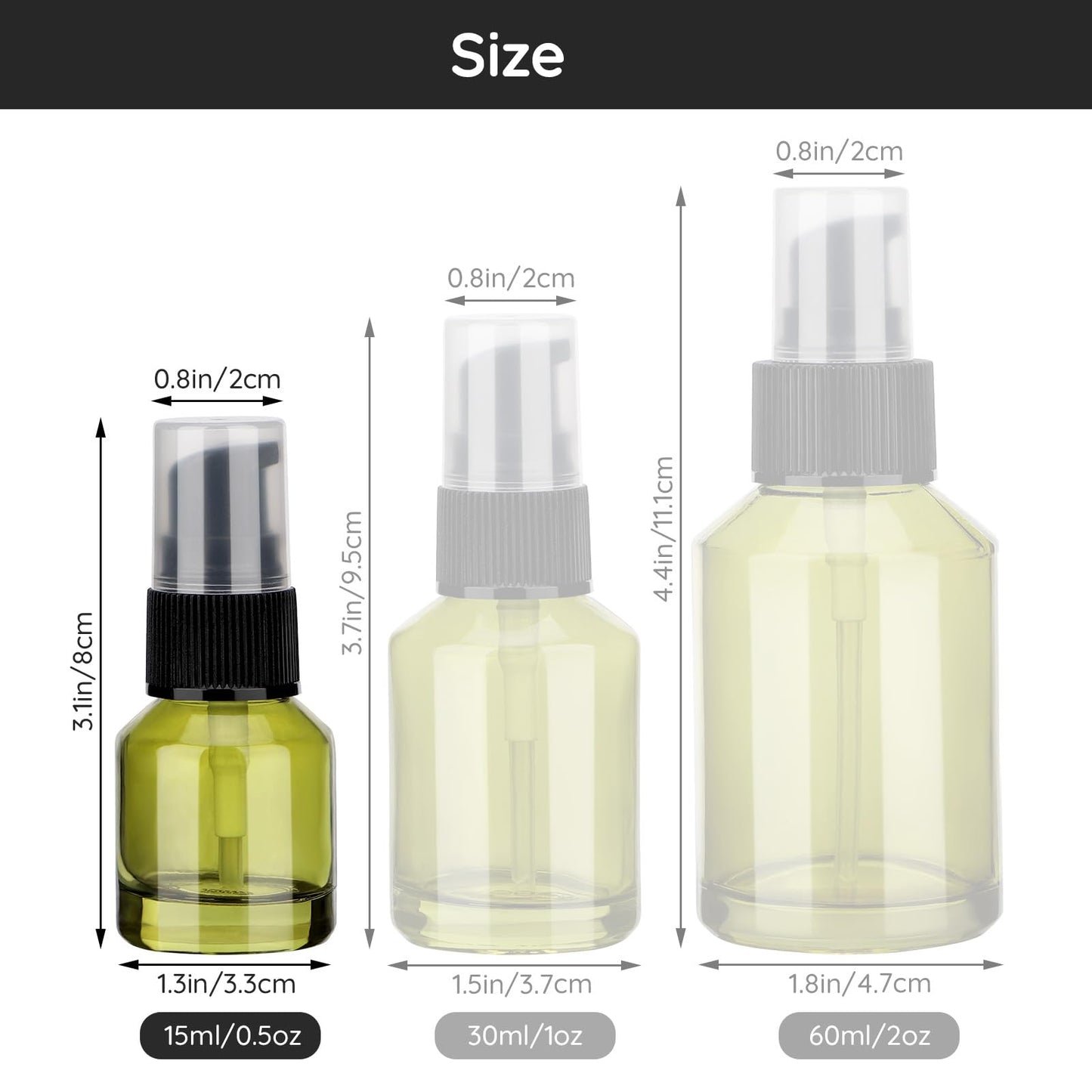 Segbeauty 3pcs Empty Refillable Glass Creams Lotions Bottles, 1oz 30ml Travel Glass Pump Bottle lotion Container Foundation Bottle for Travel, Leak Proof Containers for Oils