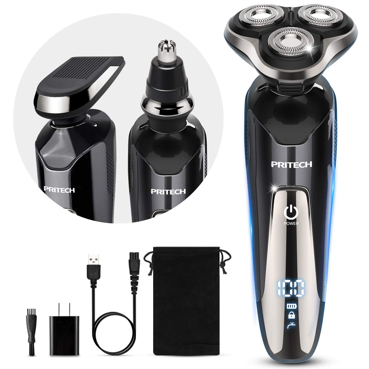 PRITECH Electric Razor for Men Rotary Electric Shavers for Men