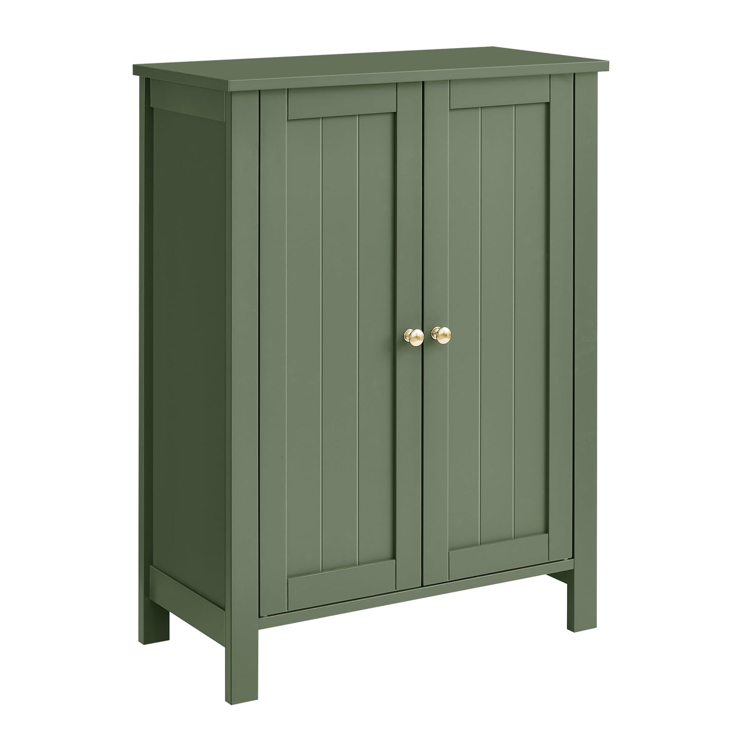 VASAGLE Bathroom Floor Storage Cabinet, Bathroom Storage Unit with 2 Adjustable Shelves, Bathroom Cabinet Freestanding, 30 x 60 x 80 cm, Forest Green UBCB060C01V1