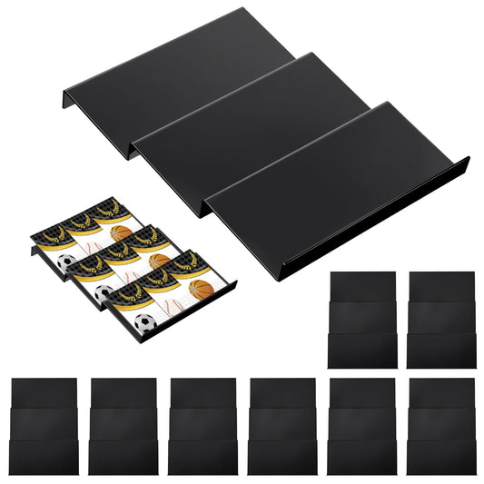 Yalikop 8 Pcs 3 Tier Trading Card Risers for Display Case Acrylic Modular Display Risers for Cardshow Vendor Sport Card Board Game(3 Tier Solid)