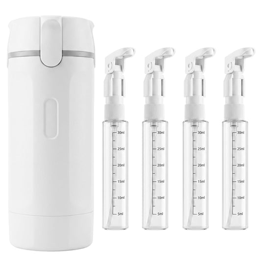 4 in 1 Travel Dispenser Bottle - Leak Proof Travel Containers - TSA Approved Travel Bottles for Toiletries - Travel Refillable Bottles - Portable Travel Size Pump Bottle - Travel Liquid Container