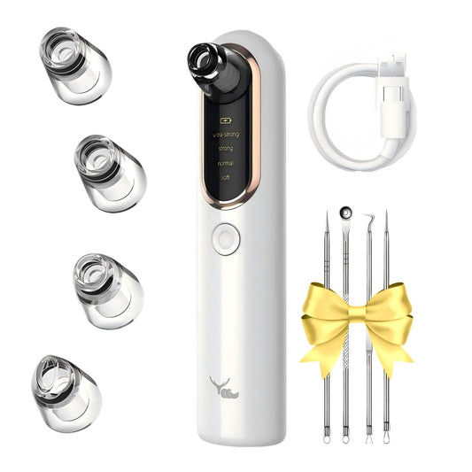 Yccu Blackhead Remover Vacuum Blackhead Vacuum Remover Pore Extractor Blackhead Remover Tool Black Head Remover for Face Blackhead Extractor Pore Cleaner Vacuum with USB Charge 4 Modes 5 Suction Heads
