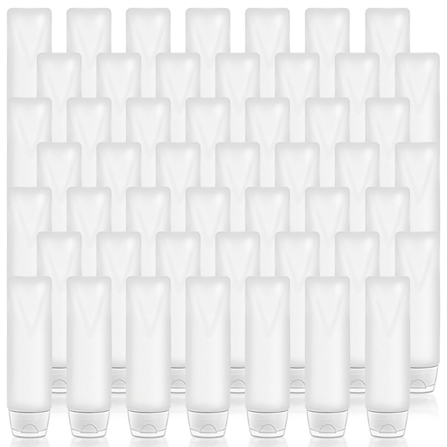 50 Pack Travel Size Plastic Squeeze Bottles,30ml/1 Fl. Oz TSA Approved Empty Makeup Toiletry Cosmetic Container Tubes With Flip Cap for Toothpaste,Shampoo,Lotion,Face Wash- Minimalist Traveler's Must