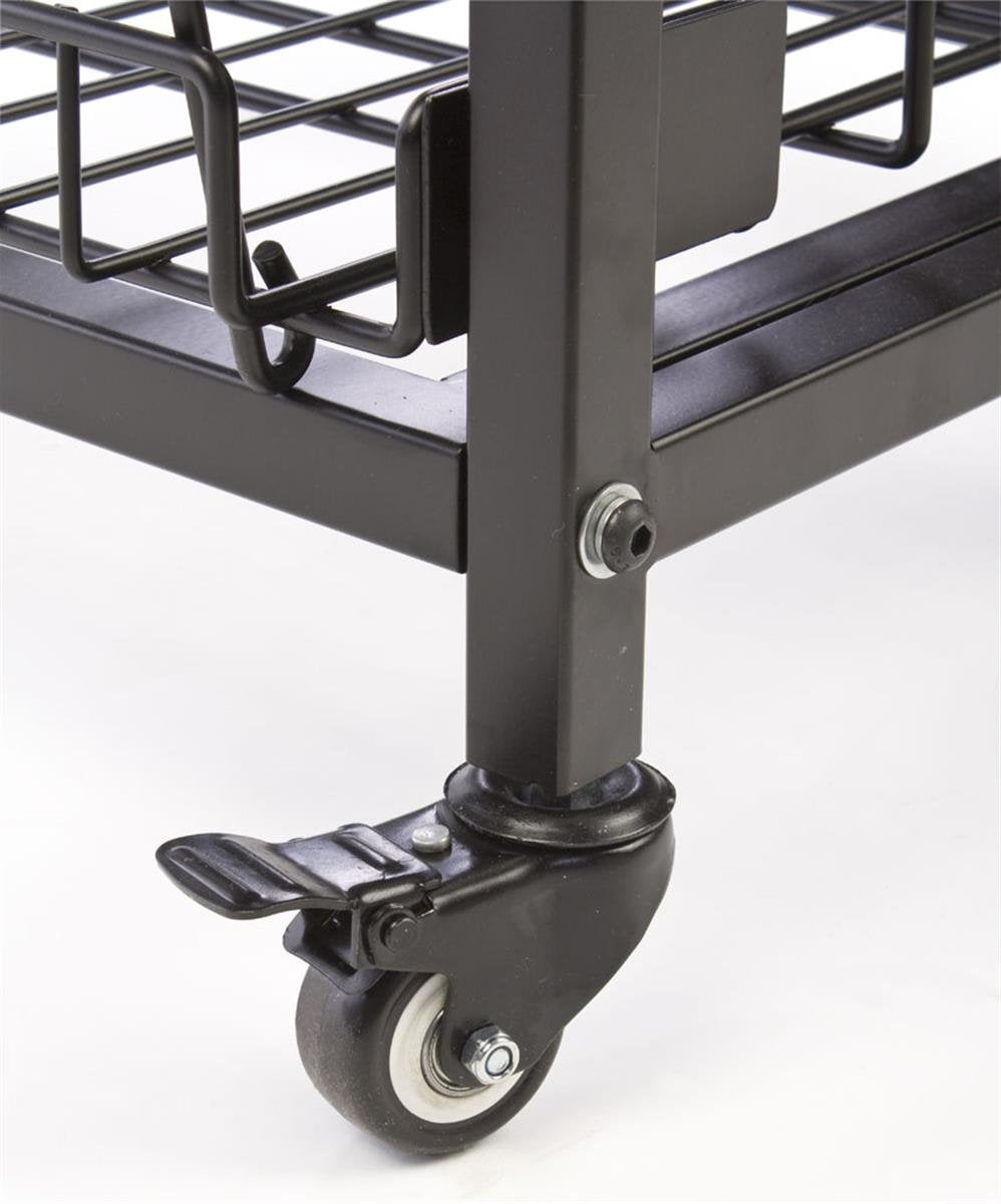 Displays2go Steel Baker's Rack with Wheels Six Wire Shelves, Black