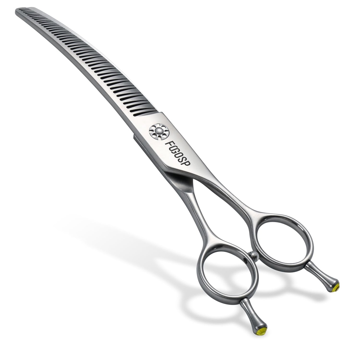 FOGOSP Professional 3D Curved Chunkers Dog Grooming Scissors 7.5'' Curved Thinning Shears for Dogs Pet 48 Teeth Japan VG10 Sharp and Durable