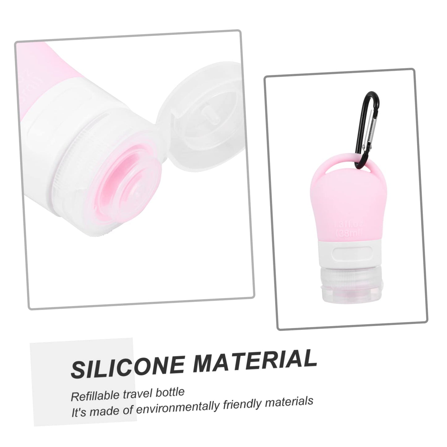 YARNOW 4pcs Packaging Silicone Storage Bottle Mini Plastic Containers Silicone Keychain Mini Travel Bottles Refillable Keychain Bottle Lotion Bottles with Hook Travel Bottle Holder Liquid