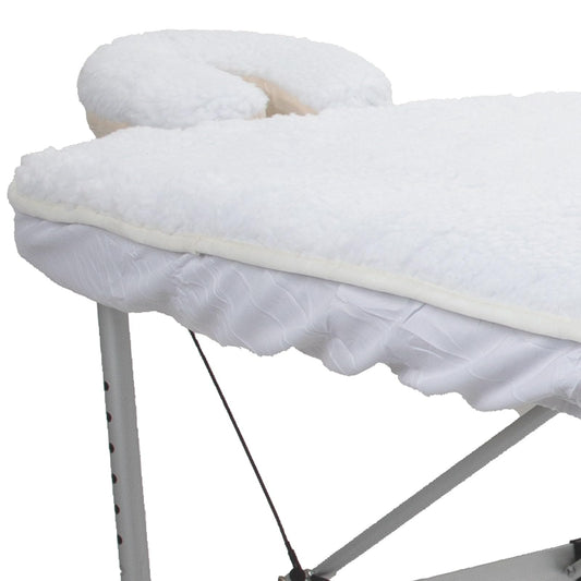 ForPro Premium Pro Fleece Massage Table Pad Set, Extra Soft, Hypoallergenic, Includes Massage Table Pad and Face Rest Cover, 31” W x 72” L, White