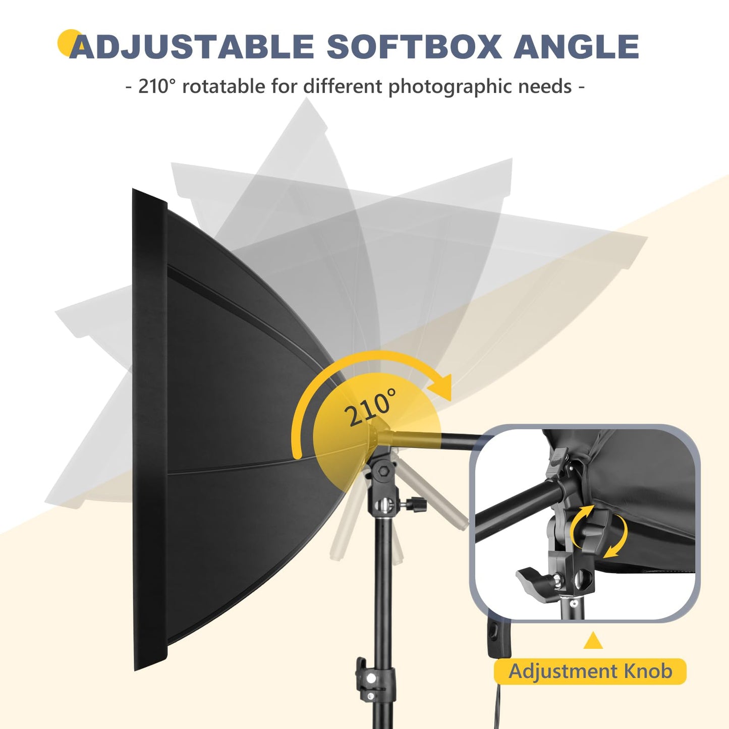 Torjim Softbox Photography Lighting Kit, 20'' x 20'' Professional Softbox Lighting Kit with 85W 3000-7500K LED Bulbs, Studio Lights for Photography/Video Recording/Live Streaming/Portraits Shooting