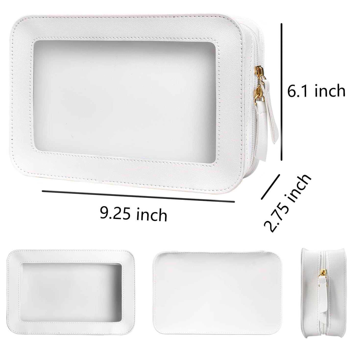 Clear Makeup Bag Small, TSA Approved Portable Toiletry Bag with Zipper Cosmetic Travel Bag Makeup Organizer Case Mini Makeup Pouch for Purse Car Organizer Bag for Women Men