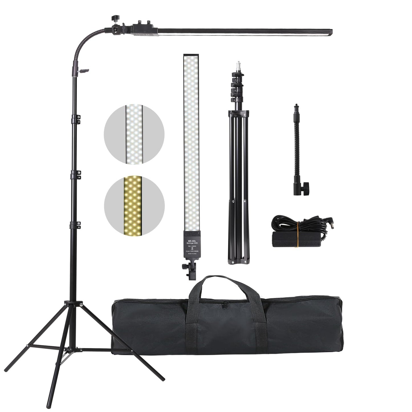 FEIFANTEAM LED Photography Light Kit for Studio Portrait Photography, Live Streaming, YouTube Video Shooting, Tattooing, Eyebrow Tattooing, Eyelash Beauty, Beauty Lighting