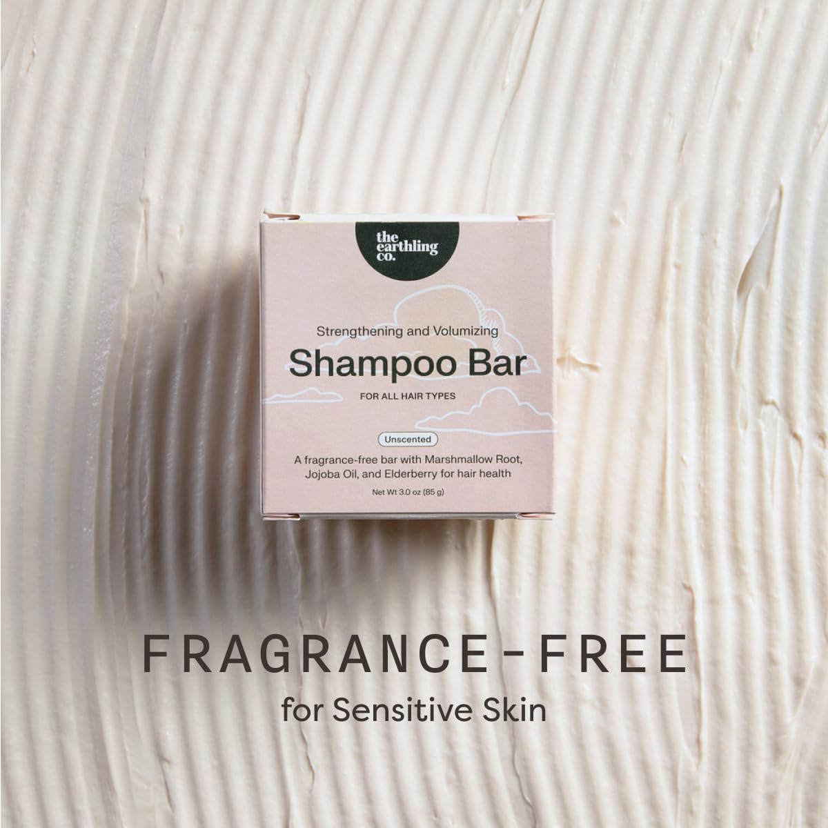 The Earthling Co. Gentle Fragrance-Free Shampoo for Sensitive Scalp & Sensitive Skin - SLS, Sulfate, Silicone, Paraben Free - Made in USA (Unscented Shampoo, 3oz)