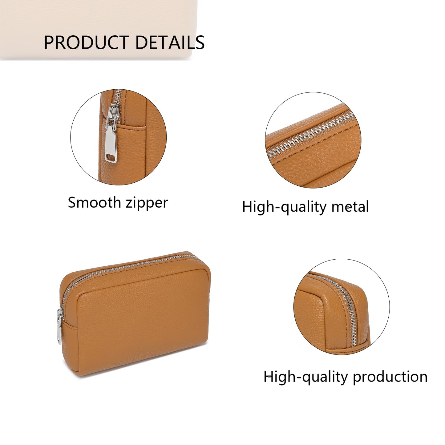 YONBEN Makeup Bag Large Capacity Women's Classic Black Wash Bag Adjustable Partition Wash Brush and Cosmetic Carrying Bag (Ochre)