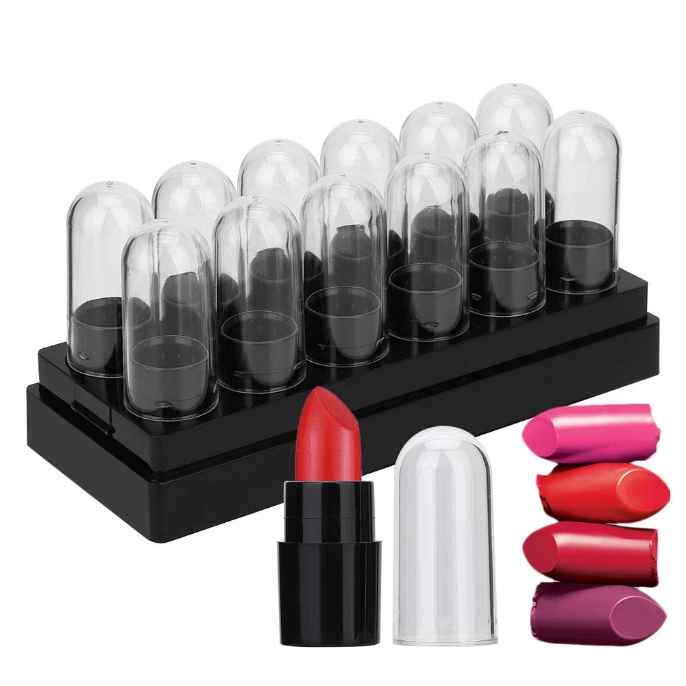 Saluaqui 12pcs Plastic Lipstick Sample Tube Mini Lip Balm Empty Tube DIY Cosmetic Tool, Refillable Empty Lip Balm Gloss Containers Bottles for Women DIY Makeup, Wholesale Business